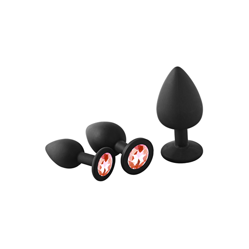 Fantasstic - Anal Training Kit - Buttplug set met siersteen - Rood